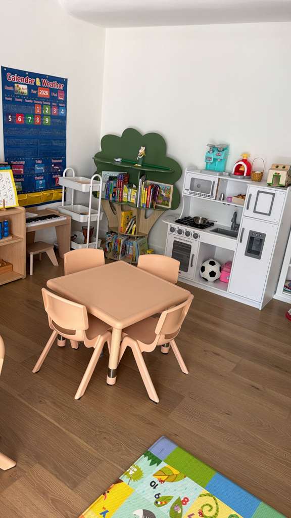 Classroom with child-sized tables